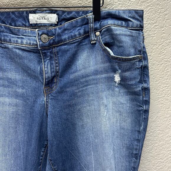 Torrid Womens Jeans Size 16 High Rise Distressed Dark Wash Pants - Picture 7 of 14